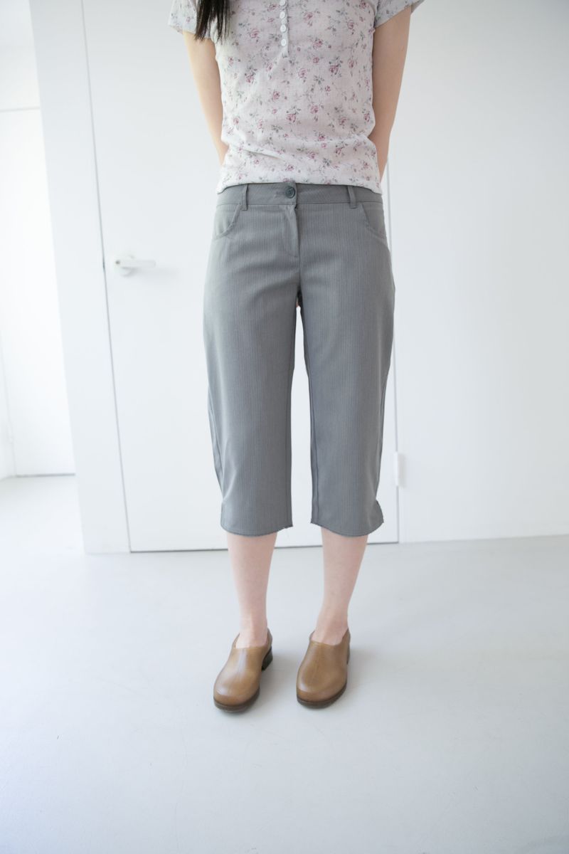 stripe low-waist capri pants(2colors)