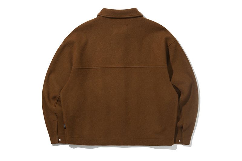 DOUBLE LAYER WOOL JACKET_BROWN