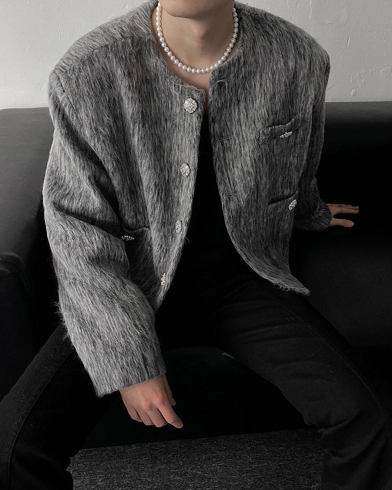 90's Jade Mohair Crop Jacket (2 colors)