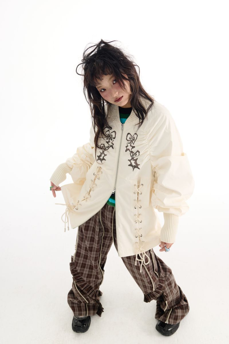 Beige embroidered jacket