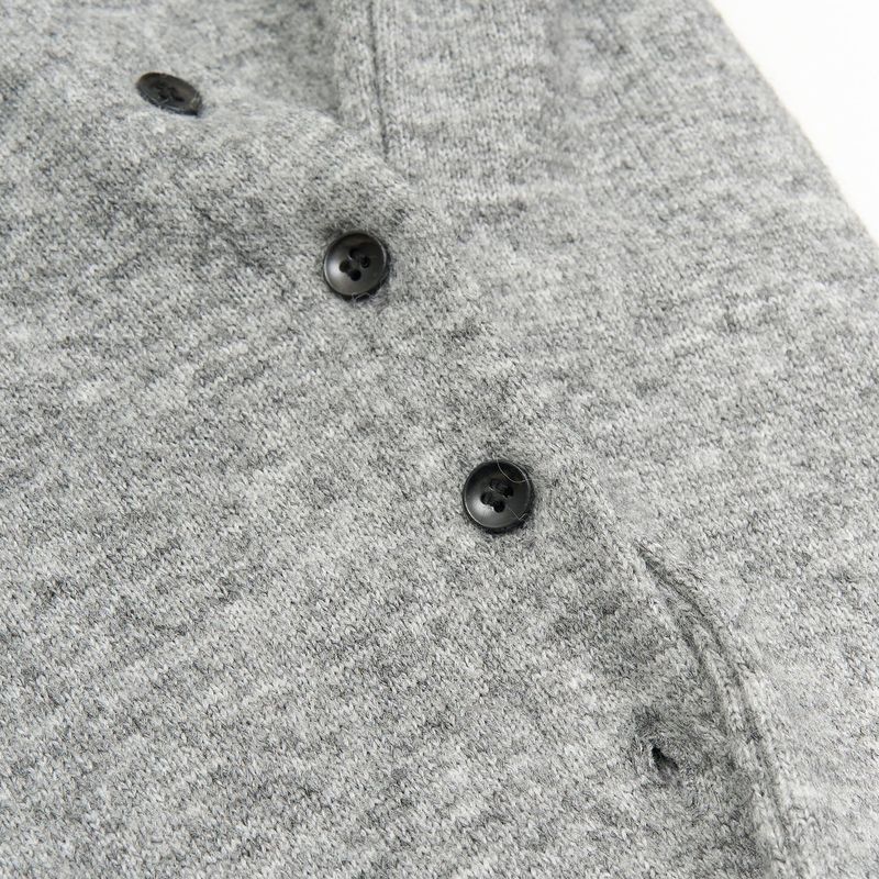 SIDE BUTTON POINT KNIT CARDIGAN (MELANGE GRAY)