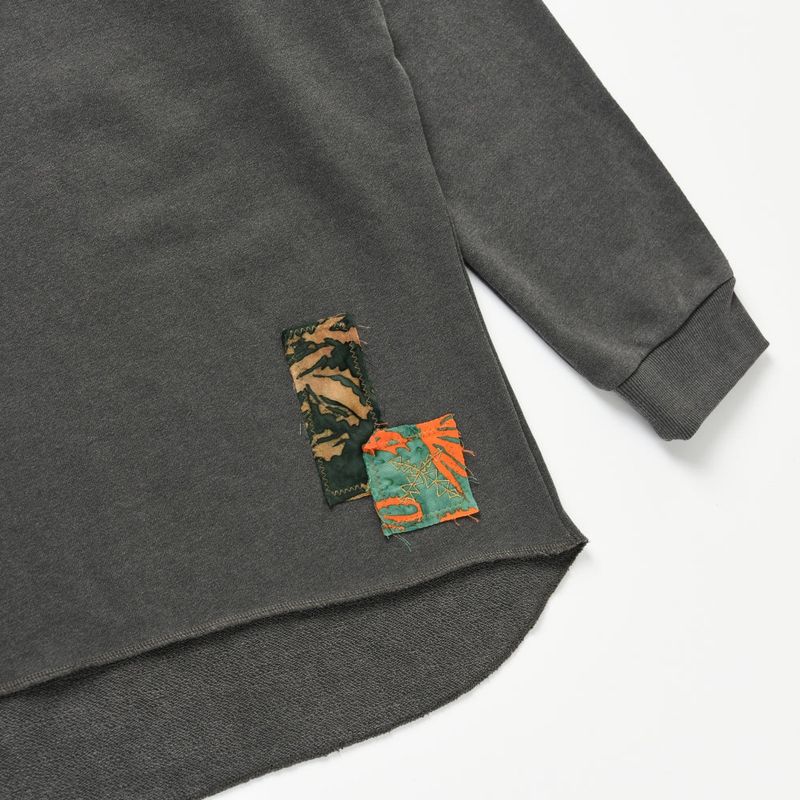 [Patchwork Sweatshirt] Charcoal