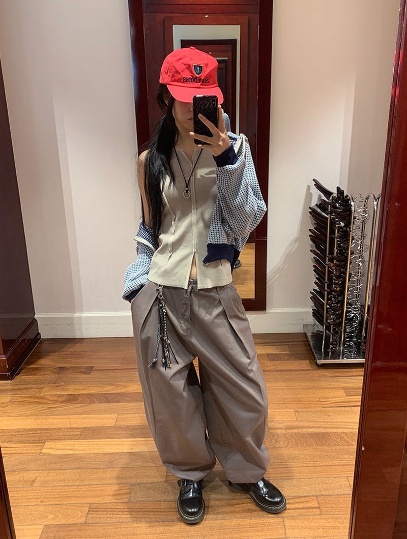 CURVED TUCK BALLOON PANTS (2C)