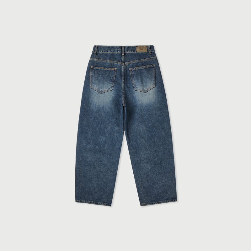 STITCH BIKER CURVED WIDE DENIM