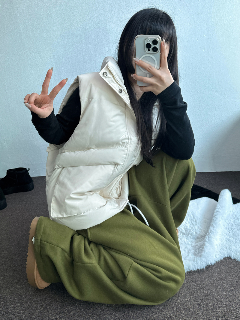 OVER WIDE VEST PADDING🩶🤍🖤☁ - 4 COLORS