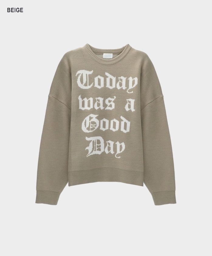 Lettering oversize heavy knit