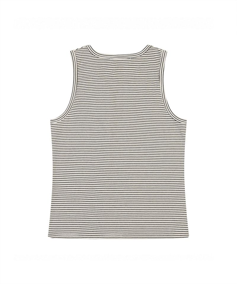 flow cotton ribbed sleeveless ivory stripe