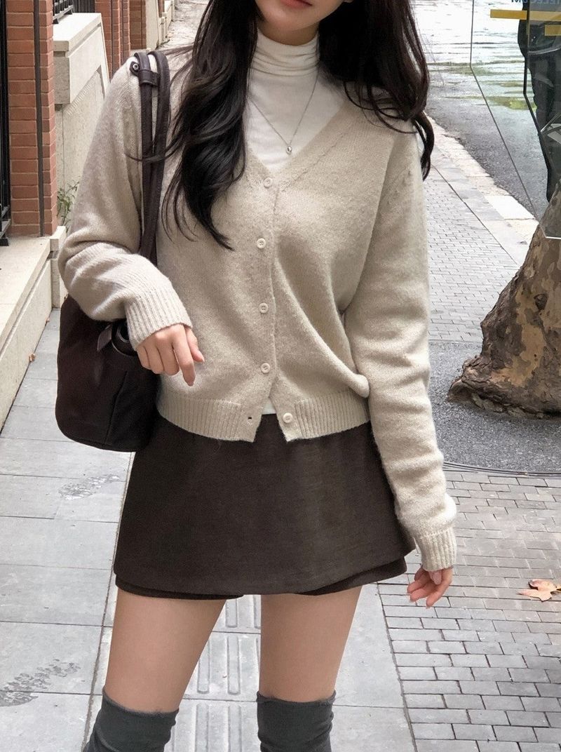 Layered Peach Mini Skirt Pants (2color)