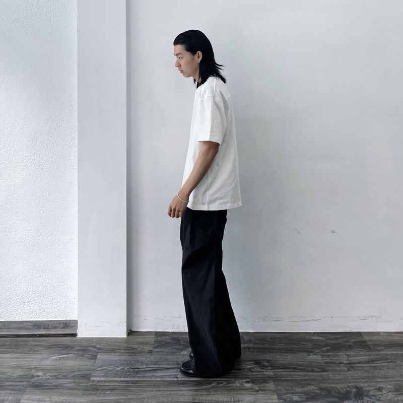 Curved Structure Wide Pants