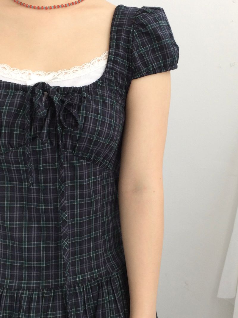Vintage Mori Checkered Dress