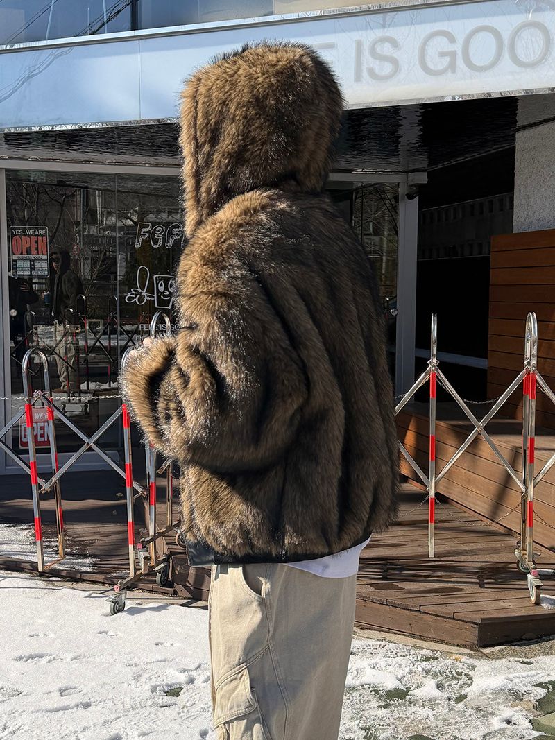 Reversible leather fur jacket