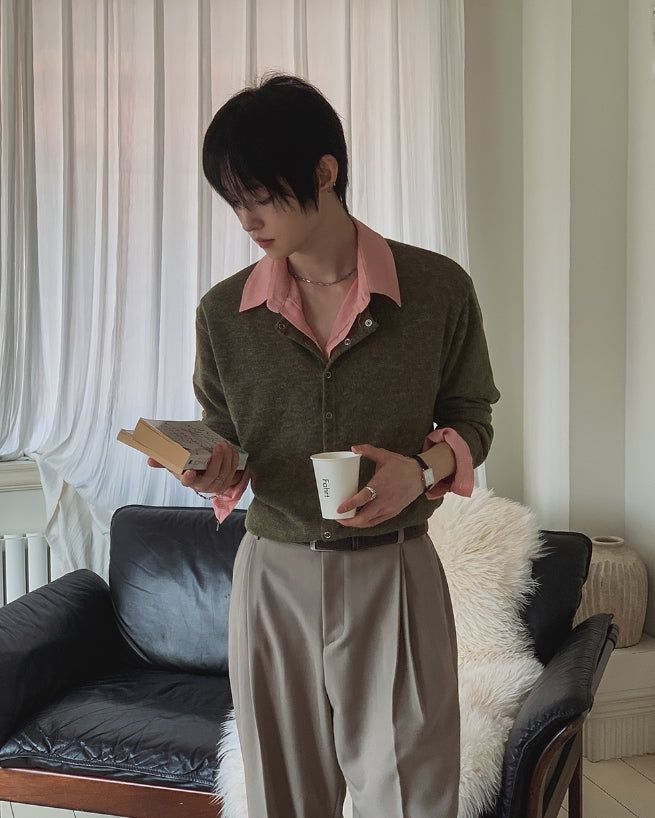 Nova Crop Heathered Round Cardigan