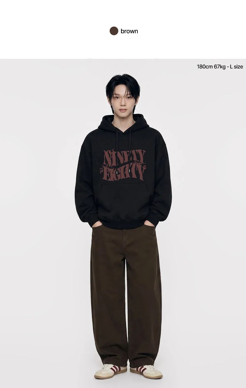 basic washing wide cotton pants (brown)