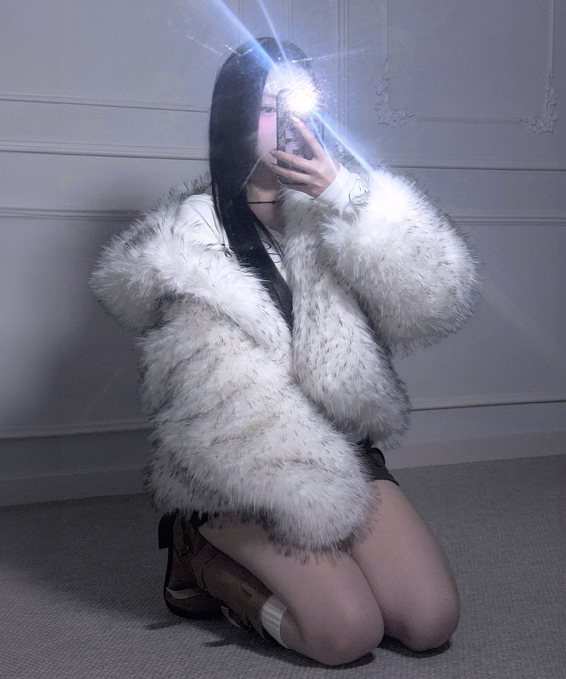 mix hooded fur jk (2colors)