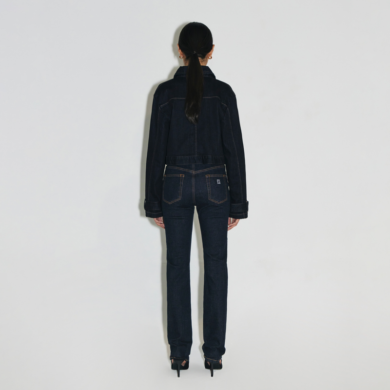 Twill Indigo Slim Straight Jean - YC391