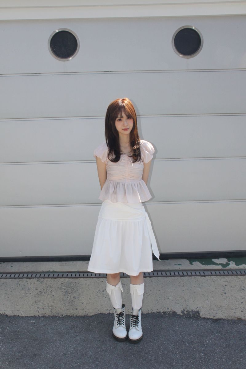 RIBBON PUFF SHIRRING BLOUSE (2COLOR)