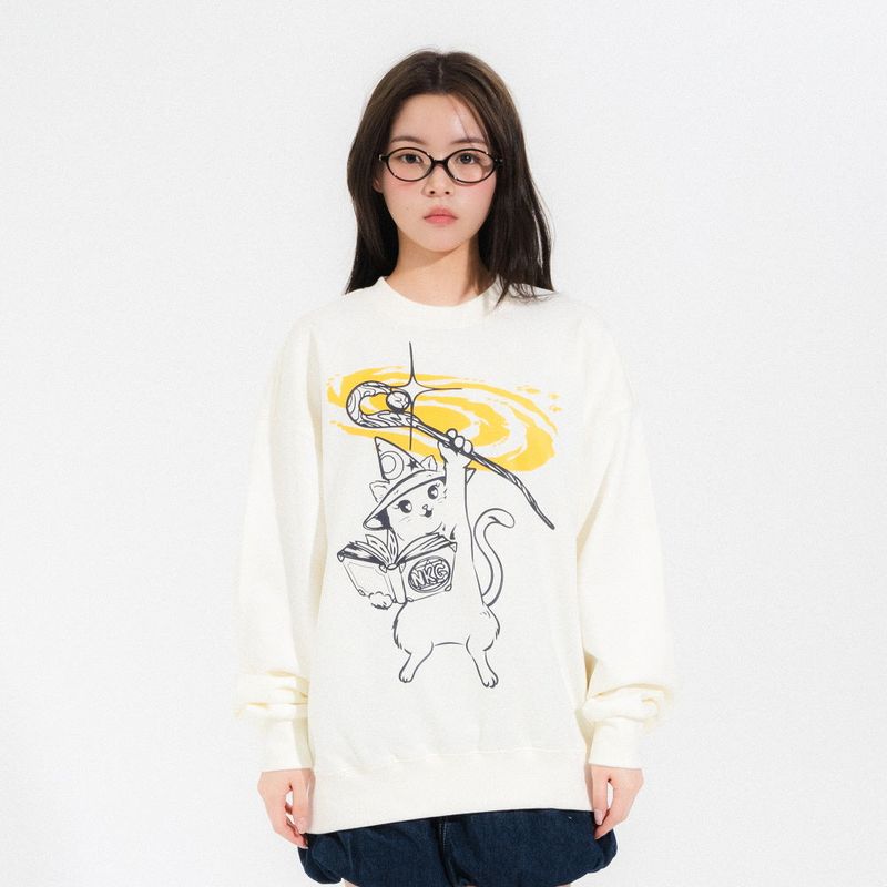 SUMMON CAT SWEATSHIRTS-IVORY