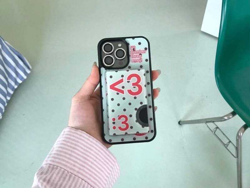 [MADE] Number 3 emoji case + card slot (Mint choco)