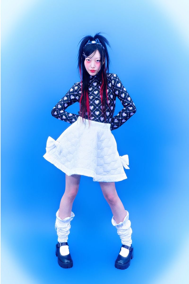 Heart Quilted Skirt (White)