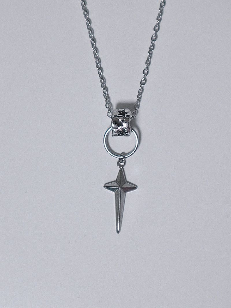 black wave ring star necklace