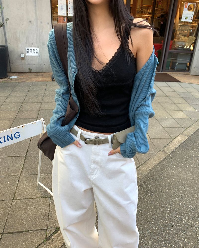 [ORIGINAL] Pudding Frill Angora Knit Cardigan