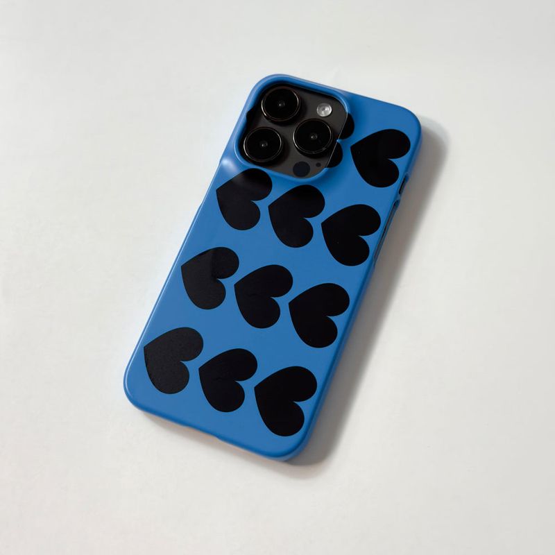 Heart Pattern Blue (Matt Phone Case)