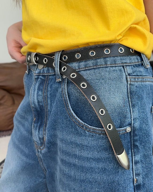SATIIIZ（サティーズ）の「Ratton Crack Long Eyelet Leather Belt（Fashion Accessories）」