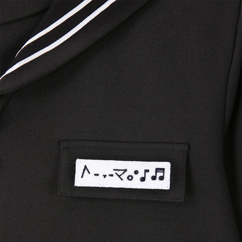 Sailor Collar Zip-Up Jacket - Black