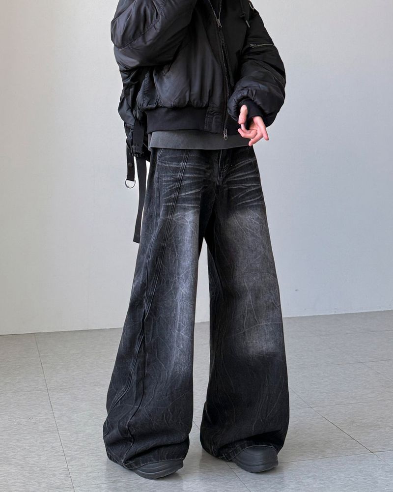 Veil Crack Wide Denim
