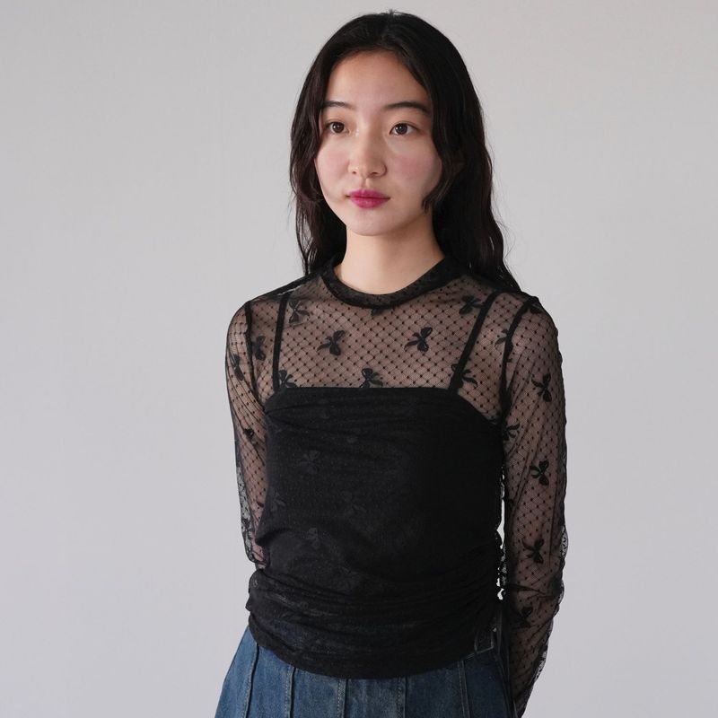 sheer ribbon tops