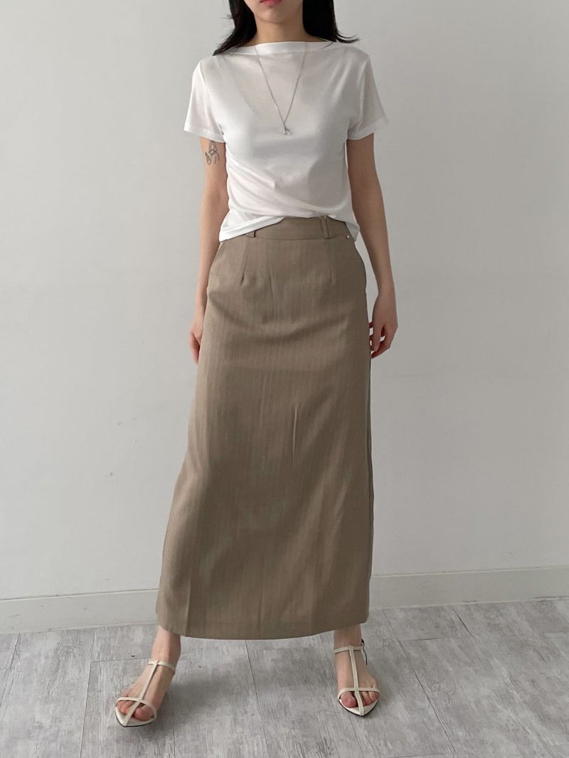 Rivet Stripe H-Line Skirt