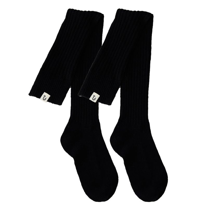 Basic Soft Wool Libbed Knee Socks