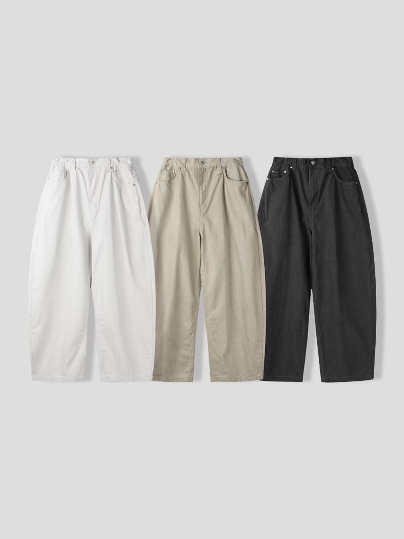 Log Herringbone Balloon Wide Pants