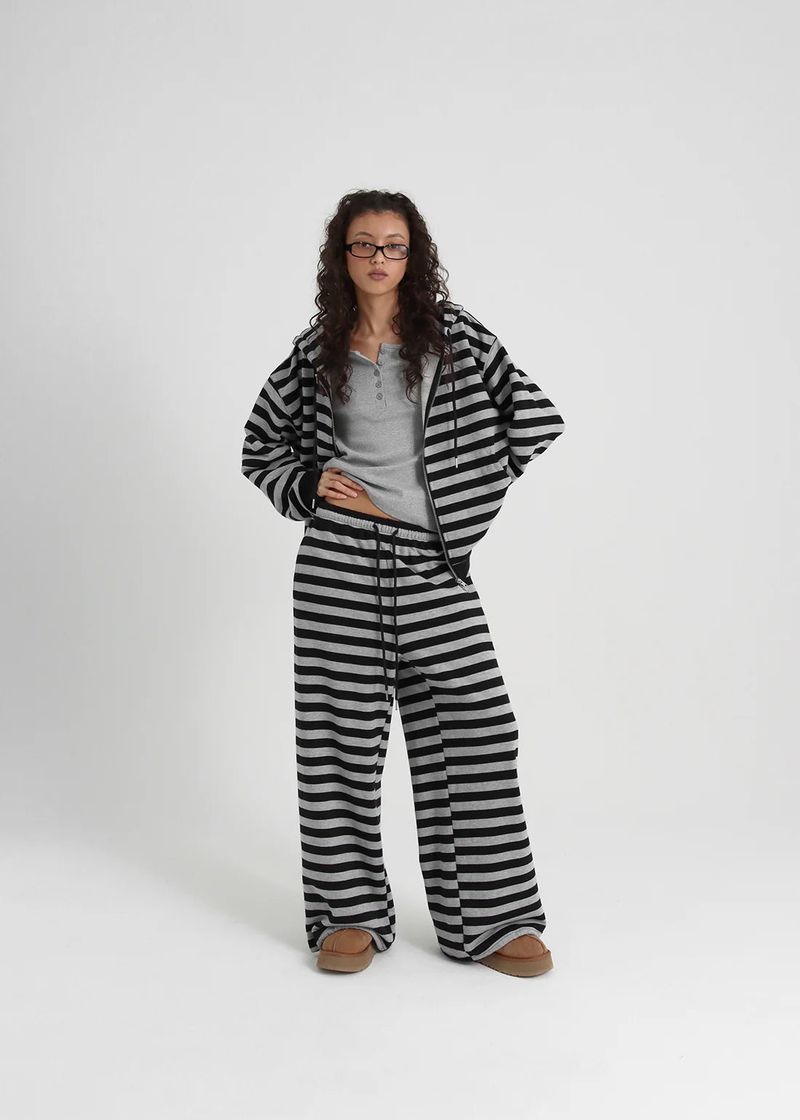 [B-BASIC] Bold Stripe Banding Pants