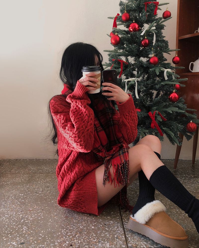 [Belied made/Cuanku] First Love Twisted Cable Knit Dress