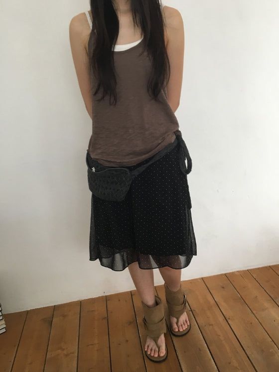 Myohil Slub Layered Sleeveless Bustier