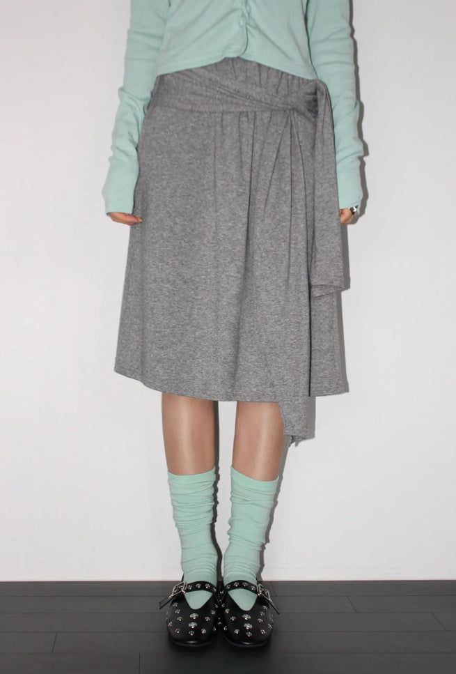 KNOT TIE MIDI SKIRT