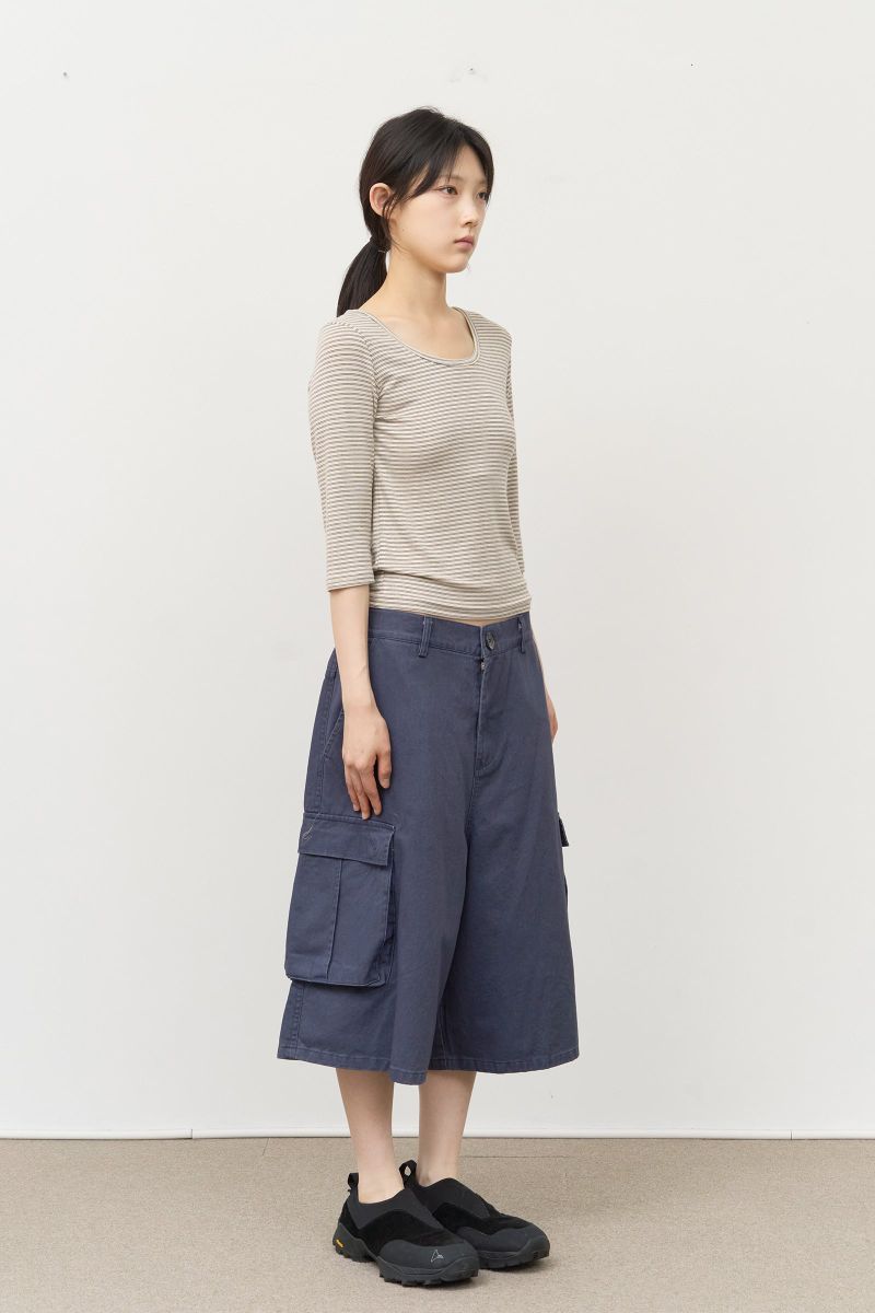 (W) Ash Striped Top