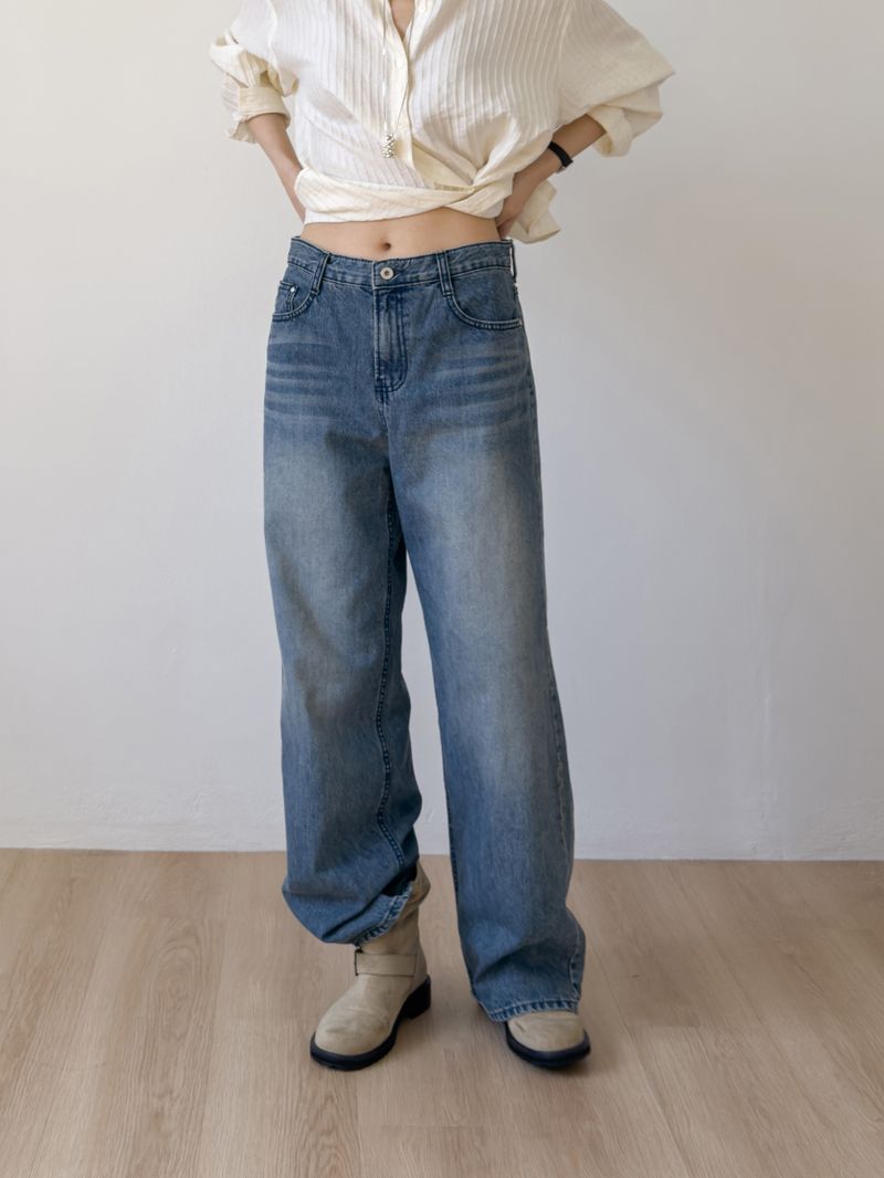 306 Brushed Wide Denim Pants