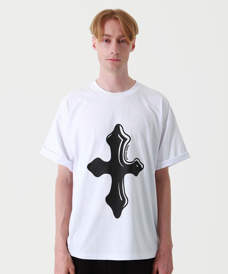 THANKS MESSIA(サンキュー メシア)の「SHADE CROSS TSHIRT-WHITE(Tops)」