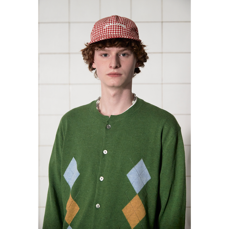 ARGYLE STRIPE CARDIGAN / GREEN