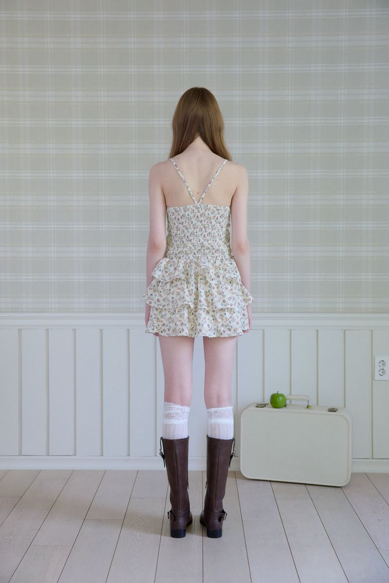 FLOWER MINI TIERED DRESS