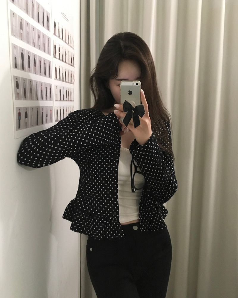 [MADE] Cloud, frill dot cardigan