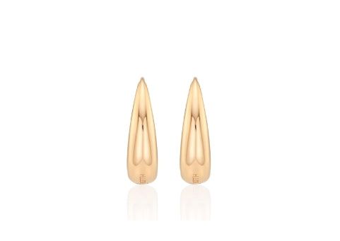 26SS★ Champagne First Moon Silver One-Touch Earrings M