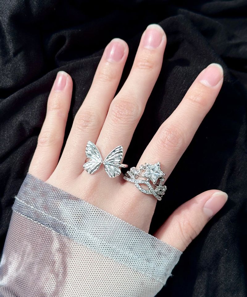 silver butterfly ring