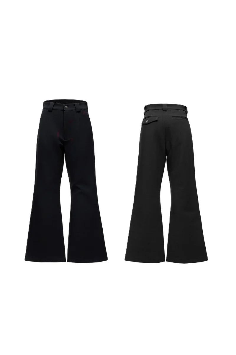 Lipstick Print Pleated Flare Trousers