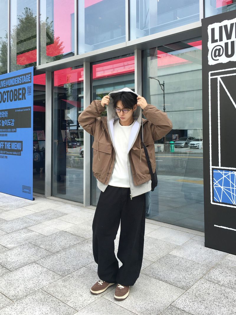 Essential Two-Way Overfit Hooded Zip-Up 12C
