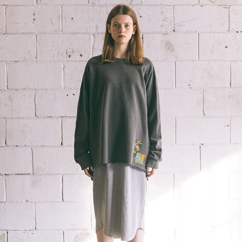 [Patchwork Sweatshirt] Charcoal