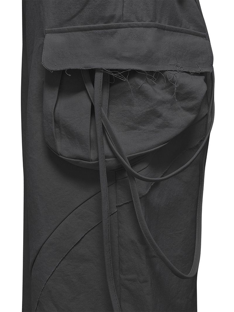  CUT OUT STRING CAGO PANTS . BLACK