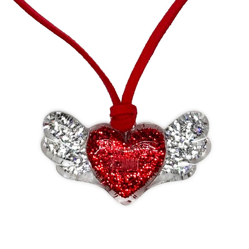 Heart Wings Pendant Necklace [Red]